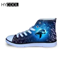 HYCOOL 3D “морской Дельфин” с принтом дышащая холщовая обувь спортивная обувь из искусственной кожи для мальчиков и девочек скейтборд обувь, детские кроссовки