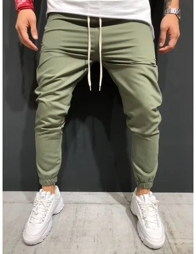Men Pants New Men's Woven Fabric for Casual Jogging Trousers with Ankle Girdle