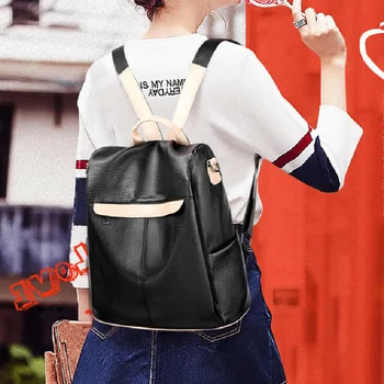 

2020 new backpack female pu soft leather bag travel backpack small backpack backpack women bookbag