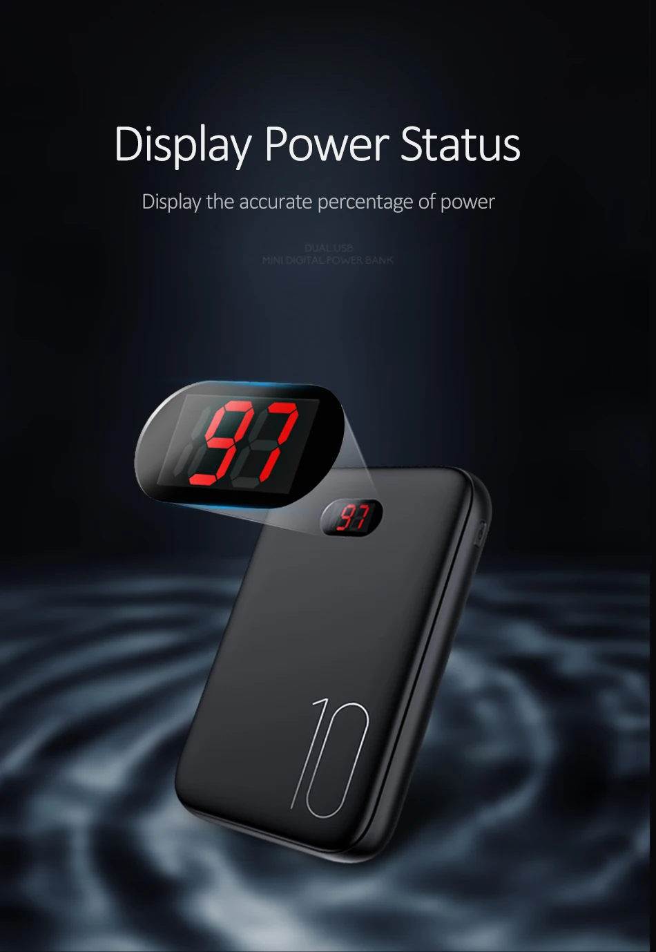 Мини Pover Bank светодиодный портативное зарядное устройство с дисплеем Внешняя батарея повербанк быстрая зарядка power Band чехол двойной USB для Xiaomi IPone huawei