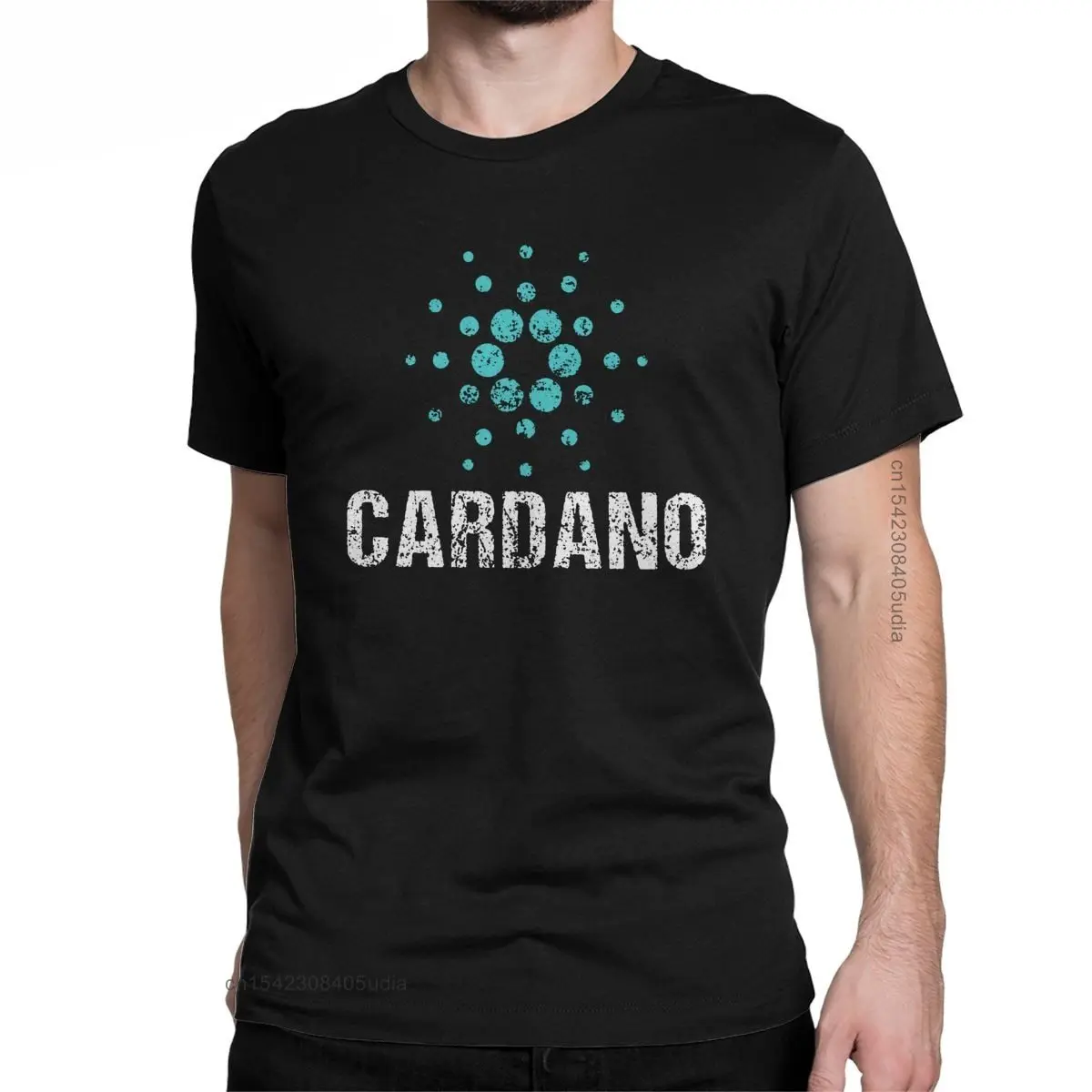 

Cardano Ada Logo Cryptos Vintage Graphic T Shirts Men Cotton Hipster Tshirt Crew Neck Bitcoin Tees Short Sleeve Plus Size