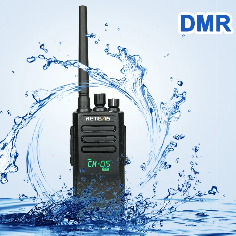Высокомощная цифровая рация DMR IP67 водонепроницаемая Retevis RT50 дисплей UHF VOX