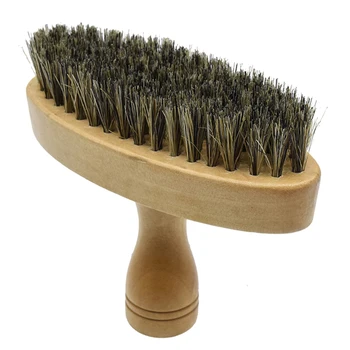 

Men Wood Handle Salon Shaving Beard Brush Tool Barber Comb Soft Portable Travel Home Facial Cleaning Mustache Shaping Anti-skid
