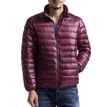 Зимняя новая модная мужская куртка-пуховик на белом утином пуху, Мужская качественная теплая Толстая куртка, черная приталенная парка, Мужская теплая верхняя одежда