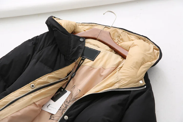 7fs49 Winter New Style Versatile Fashion Loose Slimming Versatile Mid-length Hooded down Jacket Coat
