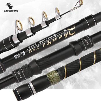 

7 to12 feet Economic carbon spinning telescopic fishing rod contract 70cm test 30-80g telescopic fishing pole for beach fishing
