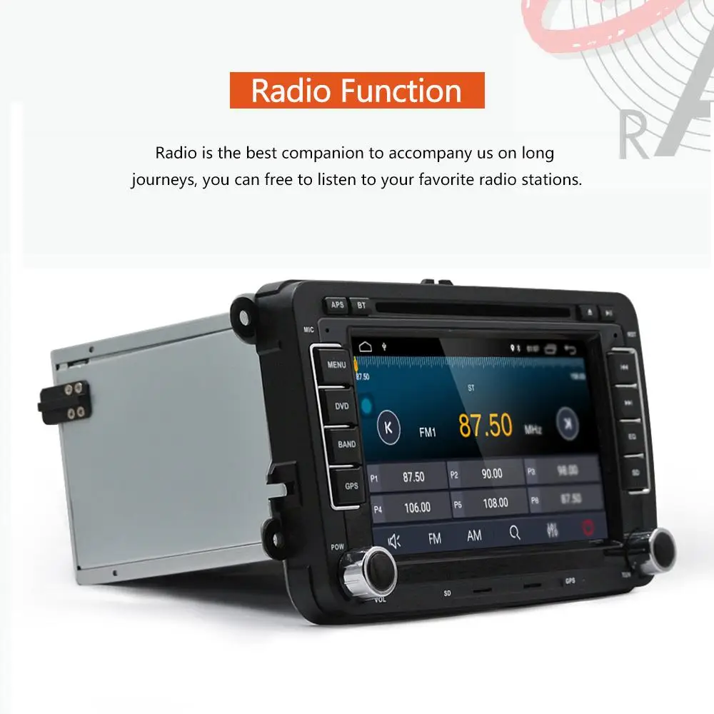 Excellent 7 Inch 2 DIN Android Car Stereo Radio Multimedia Player 1G+16G Touch Screen GPS bluetooth For VW Passat Golf Jetta Seat Skoda 2