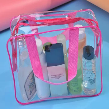 

Storage Bag Washing Cosmetic Beauty Box Transparent Pvc 3pcs/set Zipper Casual Letter Multifunctional Clyine