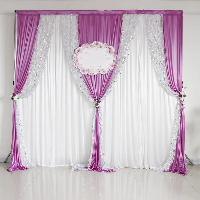 

Ice Silk Cloth Sequins Fashion Background Curtain Wedding Supplies Birthday Party Celebration Stage Collapsible Decoration