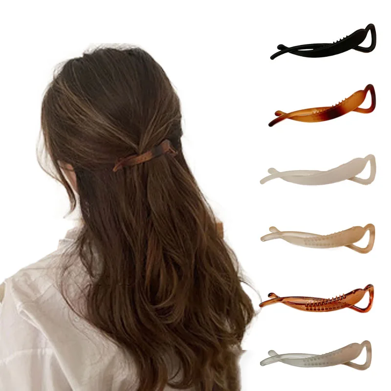 

Women Girls Banana Clip Frosted Matte Hair Clip Resin Acrylic Hairpin Ponytail Barrettes Hair Claw Casual All-match Headdress