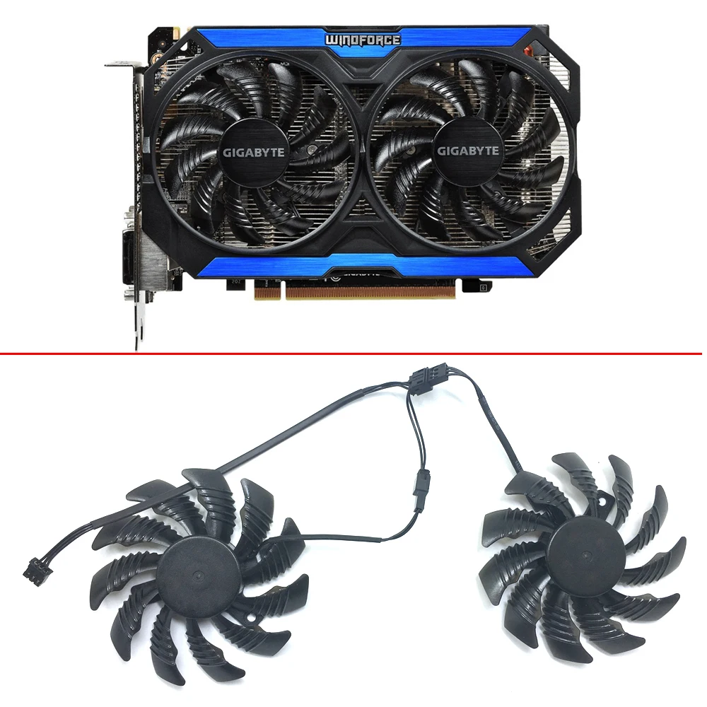 Вентилятор охлаждения для ПК 78 мм T128010SM 3PIN GTX960 вентилятор Gigabyte GTX 960 видеокарта кулер PLD08010S12H|Охлаждающие