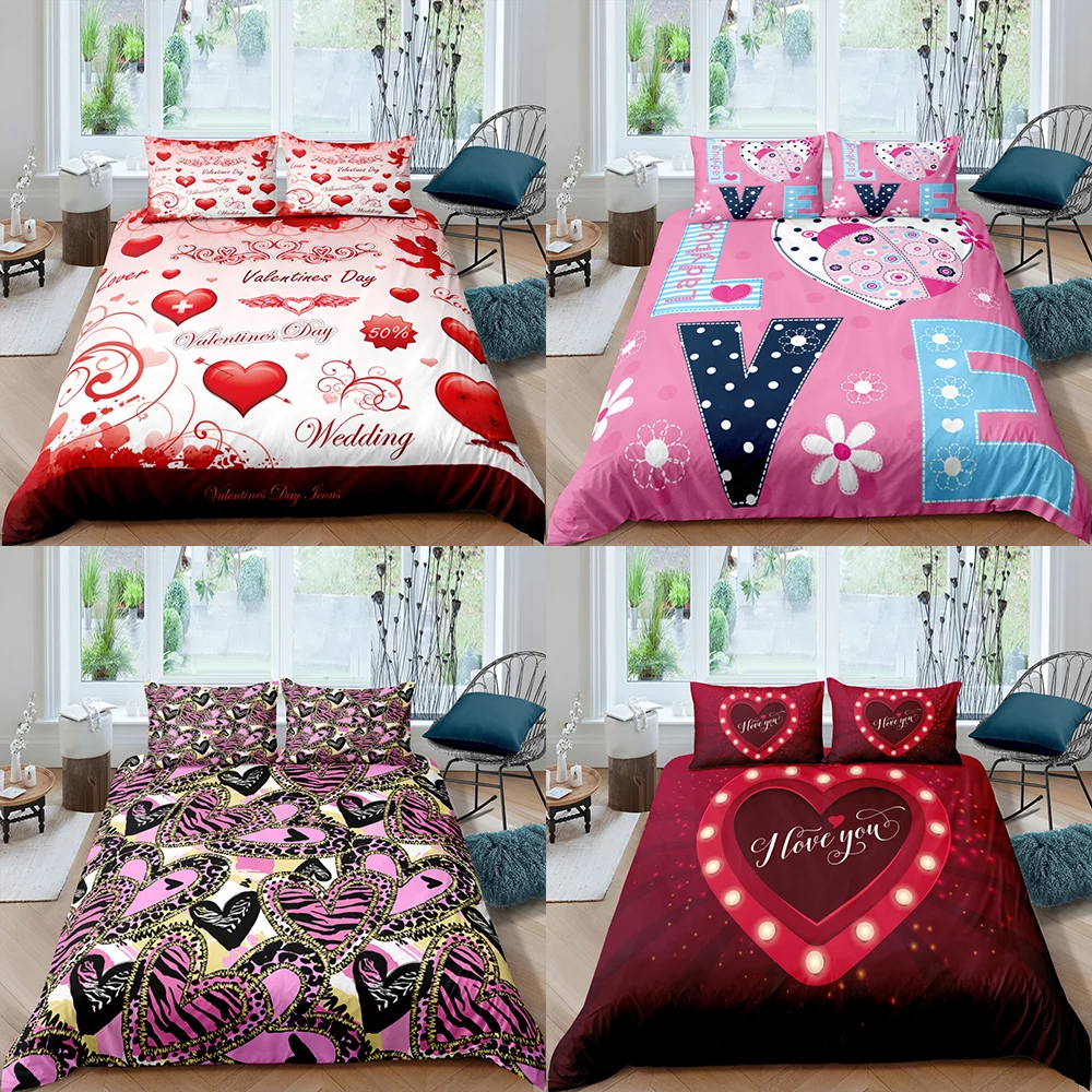 

Домашний текстиль, роскошный комплект постельного белья с 3D сердцем и наволочкой, Комплект постельного белья для детей, размер AU/EU/UK/US Queen и King