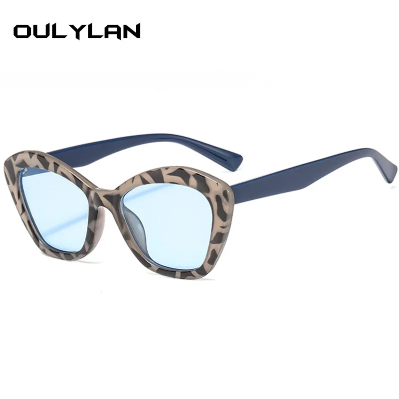 

Oulylan Small Sunglasses Women Leopard Print Sun Glasses Lady Vintage Retro Goggle Shades Eyewear