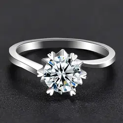 BOEYCJR 925 серебро 1ct/2ct/3ct D Цвет Moissanite VVS ювелирные изделия 6 когтей обручальное свадебное кольцо с бриллиантом для женщин подарок