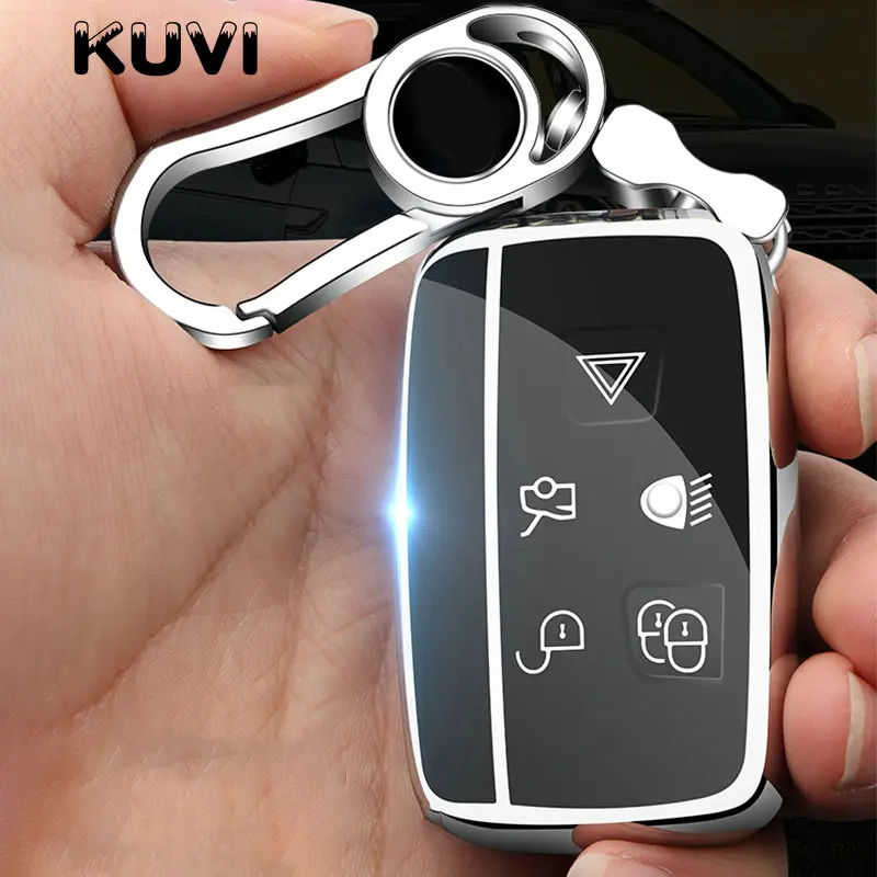 Soft TPU Car Remote Key Case Cover Holder Shell Fob For Land Rover Range Rover Sport Evoque Freelander Jaguar XF XJ XE XJL XF key case cover key case car key shell flip key fob shell