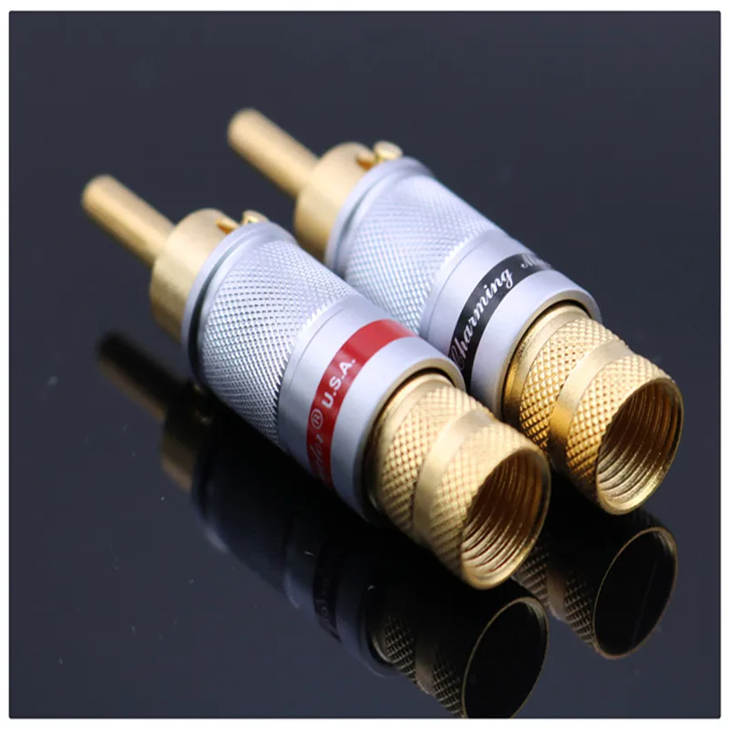 4 шт. Hi-end DIY XSSH AudioPlugs HIFI Красный медный позолоченный динамик штекер аудио разъем разъемы 9 мм макс