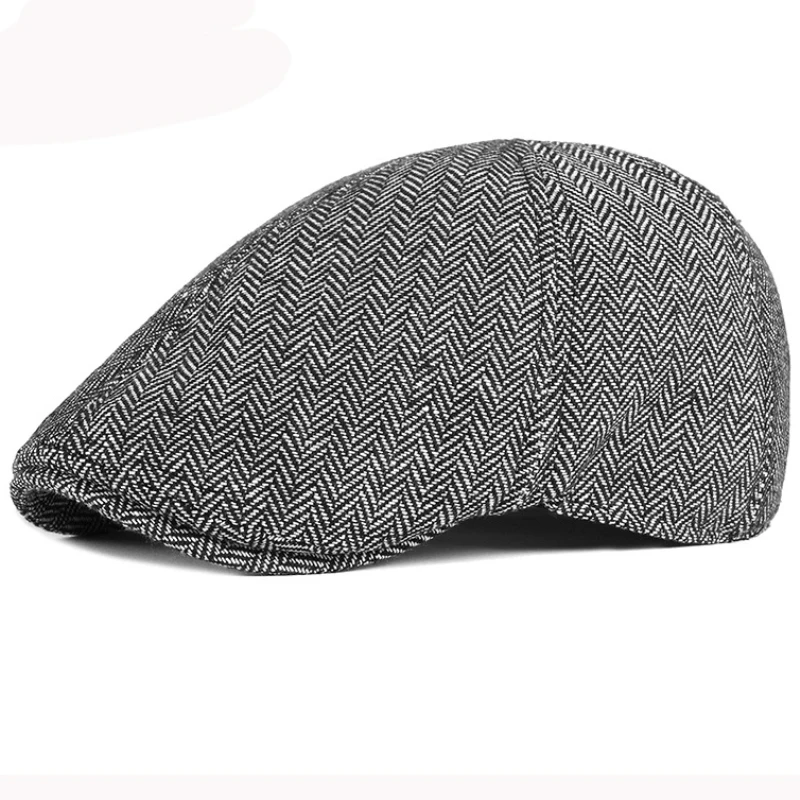 HT2825 Beret Cap Women Men Striped Artist Painter Hat Spring Autumn 6 Panels Flat Ivy Newsboy Unisex Retro Berets for | Аксессуары для