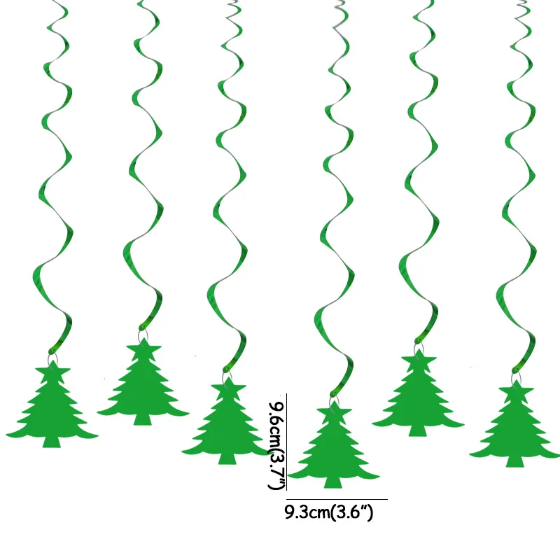 6pcs pendant Natal Merry Christmas Висячие белые снежные фольга Swirl баннер гирлянда Рождественские украшения для дома новогодние вечерние navidad kerst - Цвет: 6pcs pendant
