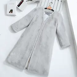 Япония и Южная Корея Осень/зима искусственный мех маленький кроличий мех пальто домашняя Повседневная модная теплая плюшевая куртка до