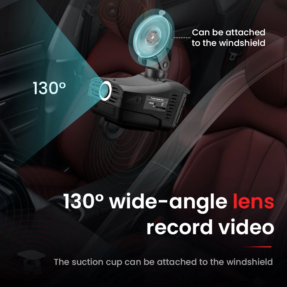 Car Dash Cam Full HD 1080P Dashboard Camera Anti Radar Detector With English Russian Voice Alerts 24-Hour Parking Auto Accessory dash cam