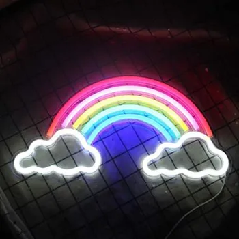

Rainbow Led Neon Light Sign with Panel for Xmas Party Holiday Art Room Decor Neon Wall Signs Wedding Decoration Custom Neon Lamp