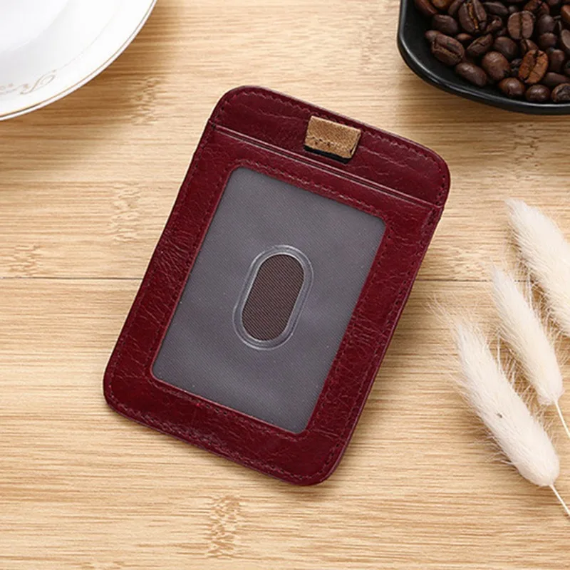 1 PC Men Genuine Leather Credit Card Holder Men Vintage Cow Leather Card Holder Bag Small Card ID Wallets Dropship Wholesale New