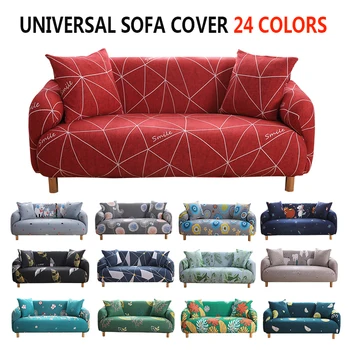 

Universal Sofa Cover Modern Living Room Elastic Sofa Cover All Edges Included Cartoon Pattern Sofa Cover 3 People Seat 24 Colors