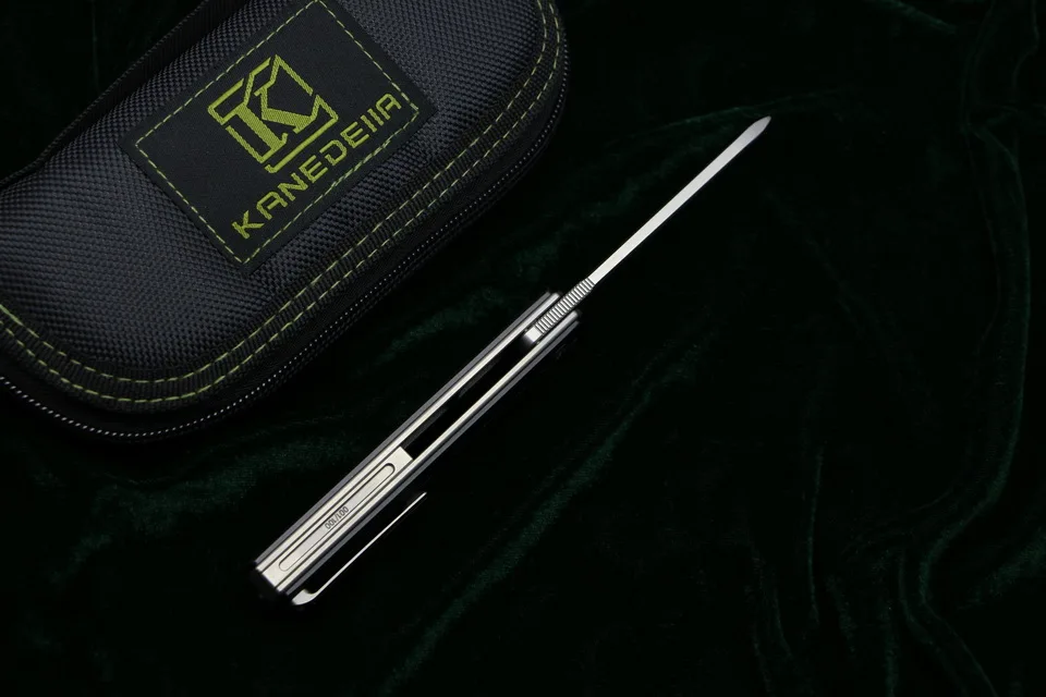 Kanedeiia, маленький складной нож с флиппером Qwaiken, титановая ручка, лезвие M390, для кемпинга, на открытом воздухе, для выживания, карманные ножи для фруктов, EDC инструменты