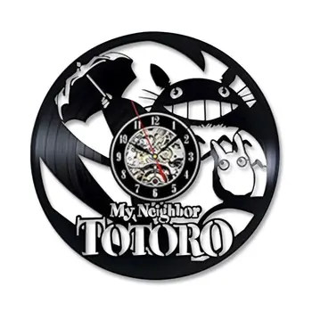

Kids Wall Clock Modern Design Decorative Children Room Cute Cartoon Totoro Vinyl Clocks Wall Watches Home Decor Silent 12 inch