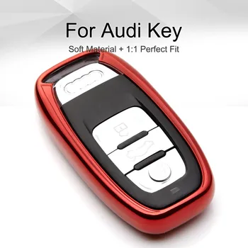 

Key Cover Fob Case Shell Smart Car TPU for Audi A4L A1 A3 A4 B5 B6 B7 B8 B9 A5 A6 A7 Quattro Q3 Q5 Q7 Key Ring Chain Accessories