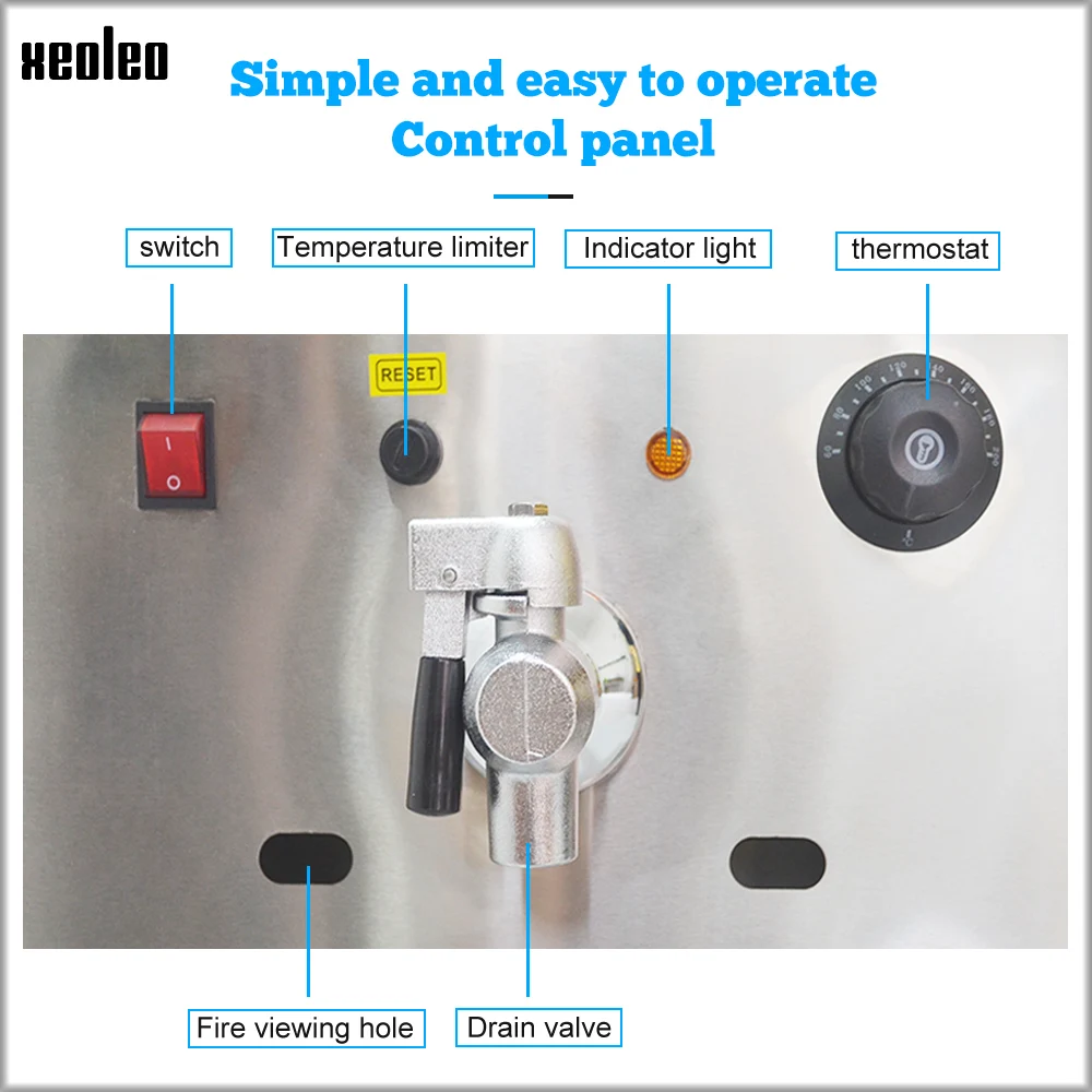 XEOLEO 18L Commercial Gas Deep Stainless Steel Fried Chicken Machine Single Tank Basket Home Appliance Kitchen Food Processor