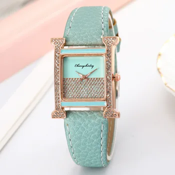 

2020 New Casual Fashion Diamond Gypsophila Belt Ladies Square Watch Korean Female Student Quartz Watch Gifts for Women