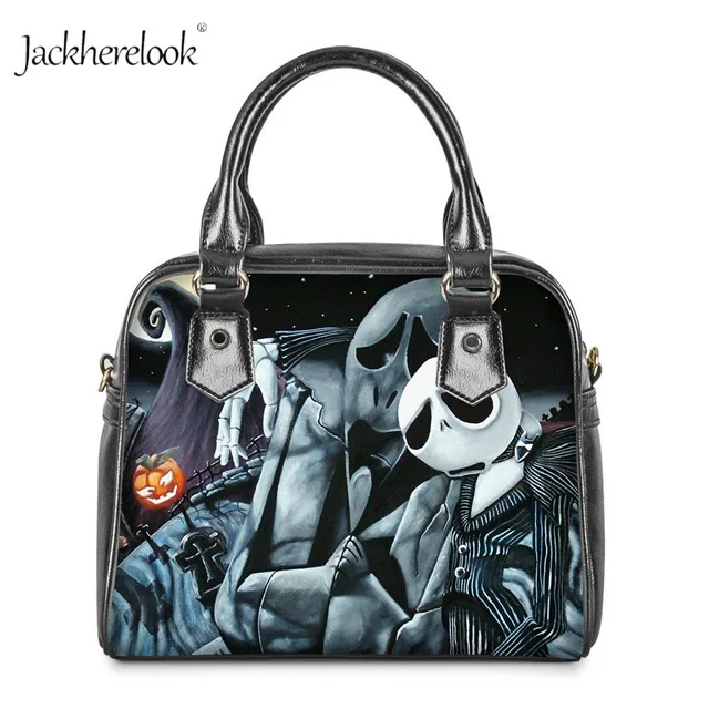 Jackherelook The Nightmare Before Christmas Women Top-Handle Bag Lady Shopping Storage Bag Leather Handbags Clutch Messenger Bag - Цвет: H7366DL