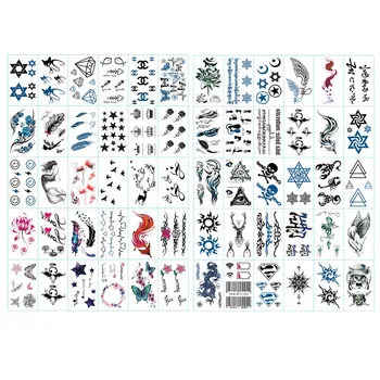 

60pcs Temporary Tattoos Stickers Body Art Stickers for Adults Kids Face Hand Neck Wrist Waterproof Body Stickers Tattoo Sticker
