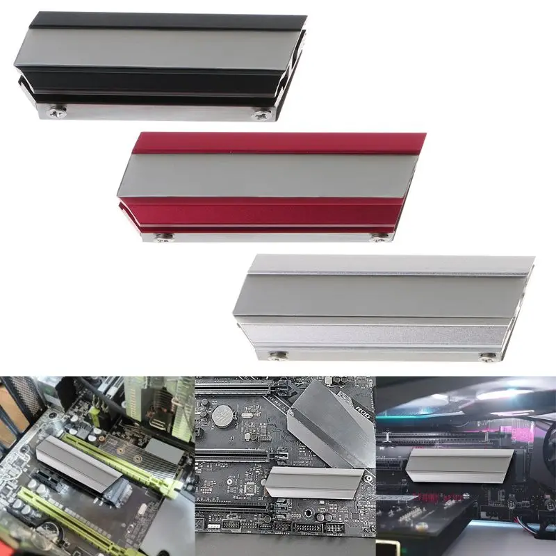Heatsink Radiator Heat Sink Aluminum Alloy M.2 Cooling Heat Thermal Pads for NGFF NVME PCIE 2280 SSD Hard Drive Disk,Red