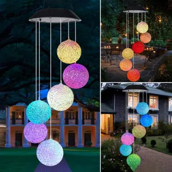 

Outdoor Solar Powered Wind Chimes Color Changing LED Light for Home Garden Yard Party Wedding Decoration