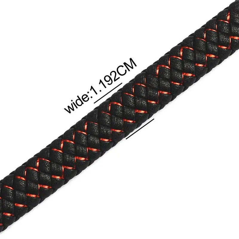 1 м 12 мм кожаный шнур плоская плетеная веревка для DIY мужских кожаных ...