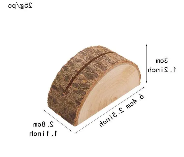 

200pcs Vintage Table Card Holder Wooden Tree Stump Wedding Name Place Card Holders Photo Clip Wedding Home Decor Wholesale