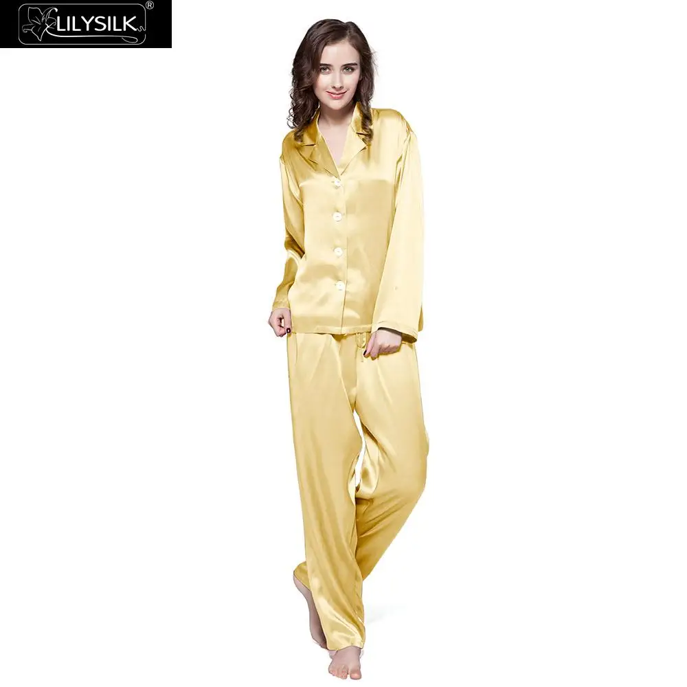 Пижамный комплект LilySilk из 100 шелка пижама для сна и отдыха натуральный уход за