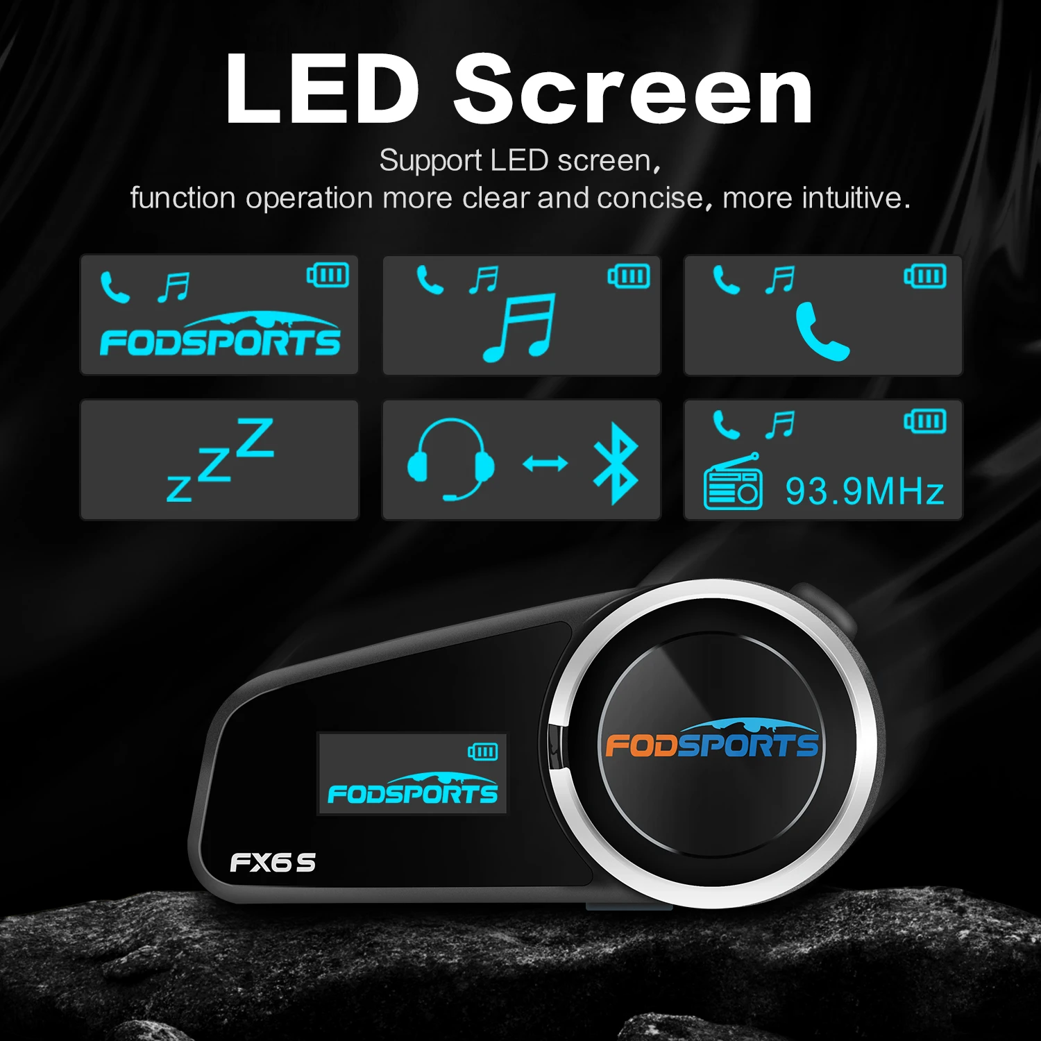 Fodsports FX6S Bluetooth Motorcycle Helmet Intercom