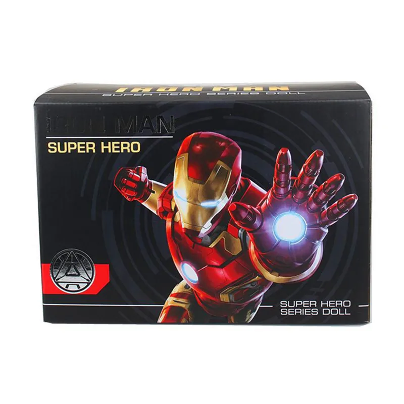 Мстители Железный человек Шлем 1:1 Casco для косплея Железного человека маска со светодиодный светильник фигурка супергероя Marvel игрушка подарок на день рождения - Цвет: Champagne With Box