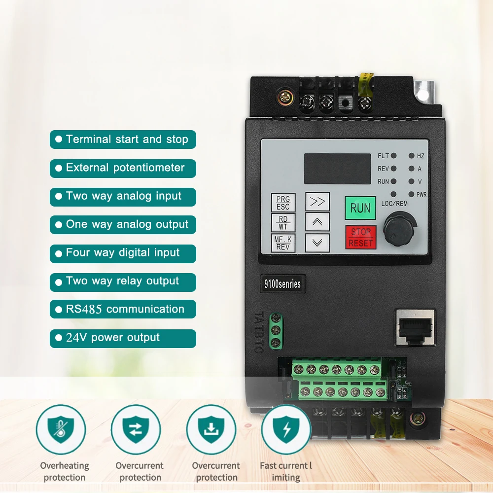 

Spindle inverter ac drive 1.5kw/2.2kw 220v frequency converter 3 phase frequency inverter for motor speed controller VFD