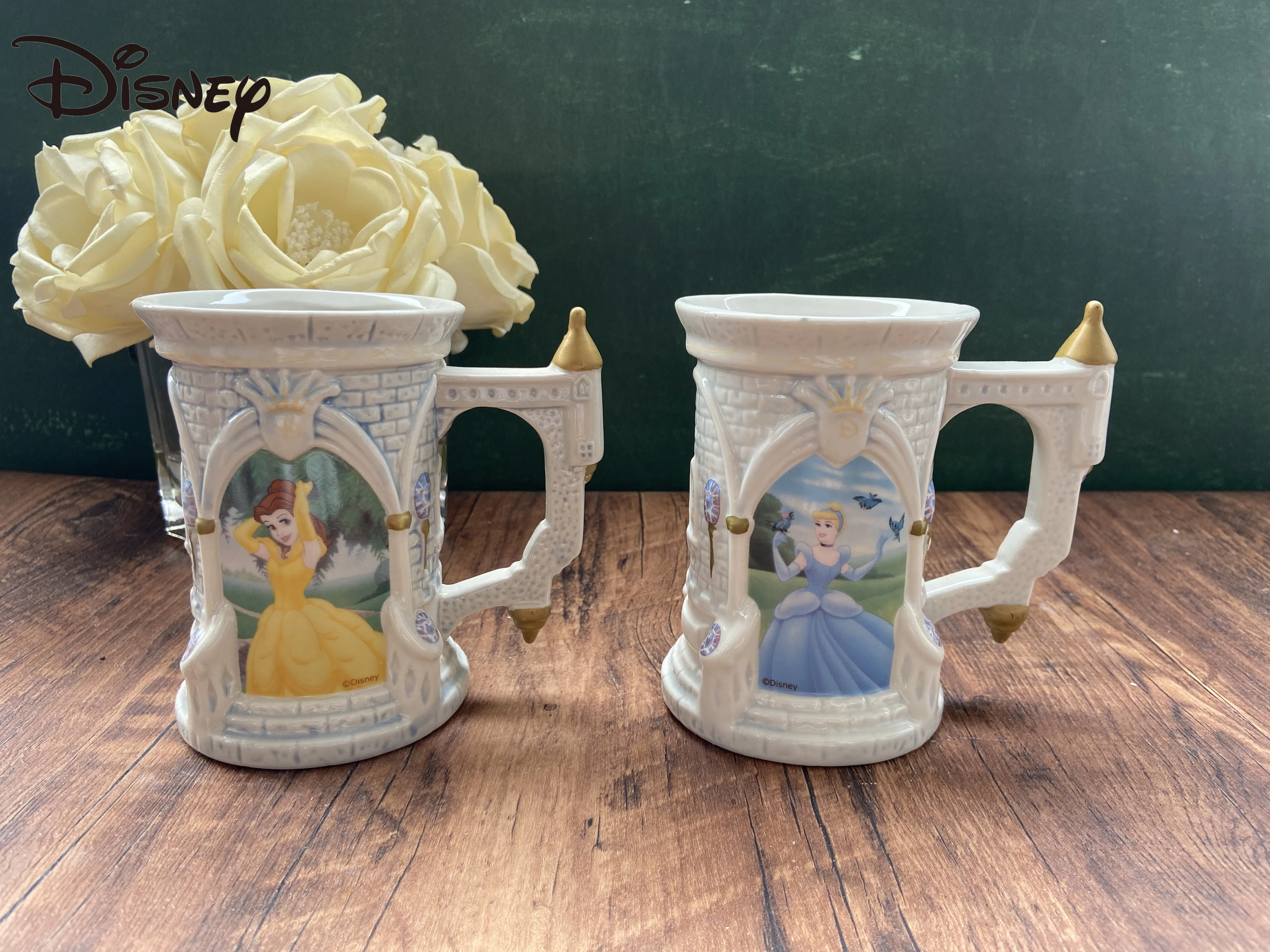 女の子のためのディズニープリンセスサンディキャッスルセラミックマグギフトコレクションカップギフト マグカップ Aliexpress