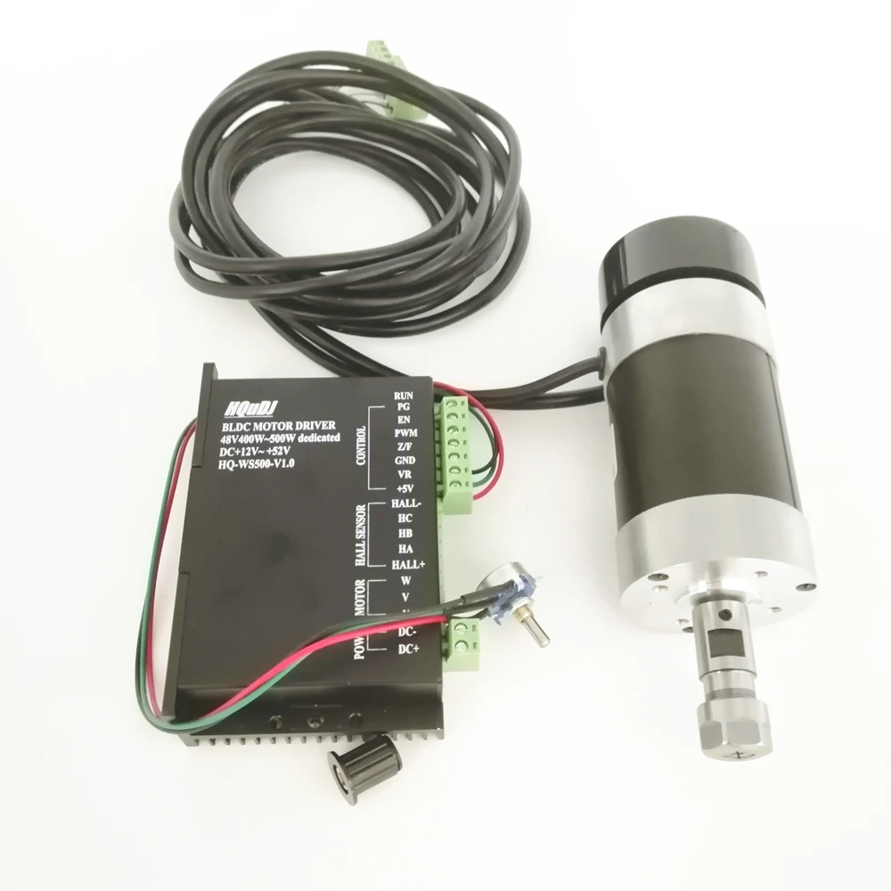 12-48V DC Brushless Motor,400W Air Cooled Spindle Motor,with Motor Driver and Clamp,Low Noise Smooth Operation,for Fan Control System,Small Appliances,Electric Tool etc