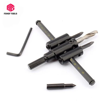 

FGHGF Adjustable Wood Drywall Circle Hole Cutter Drill Bit Saw Use 30mm to 120mm Circle Hole Saw Cutter Drill Bit