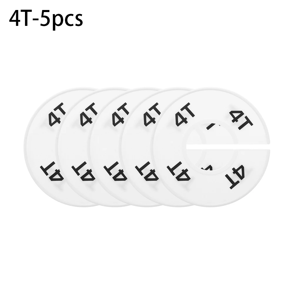 4T-5pcs Новые 5 шт. DIY Детская одежда бирки с размерами круглые вешалки для шкафов разделители магазинов Висячие Органайзер Размер Маркировка кольцо этикетки для одежды - Цвет: 4T-5pcs