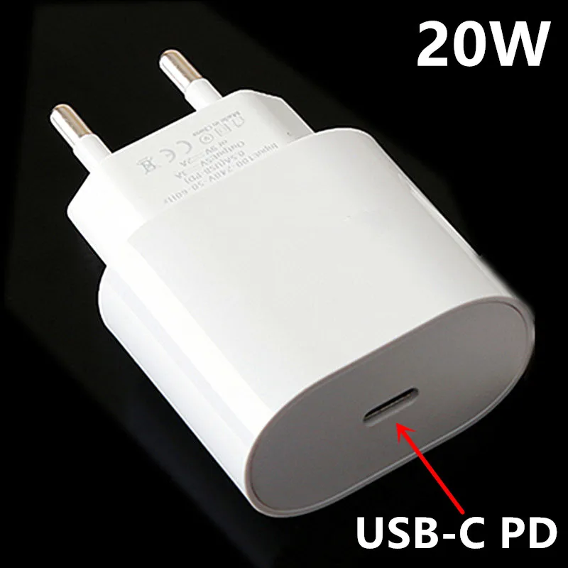 Зарядное устройство PD 20 Вт USB Type C адаптер стандарта ЕС для быстрой зарядки