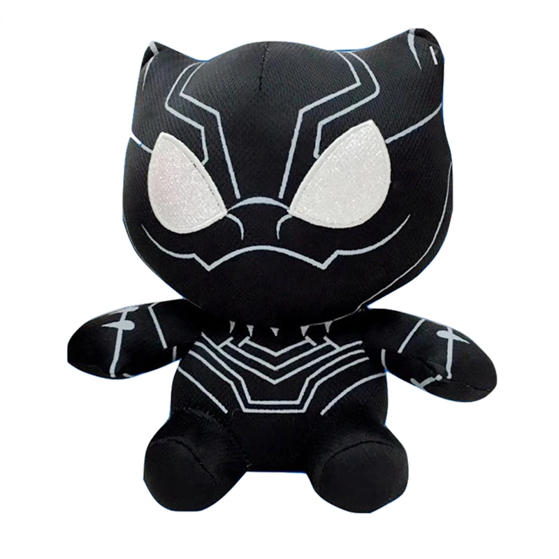 20 см disney Marvel Мстители Мягкие плюшевые животные игрушки Аниме Человек-паук Халк Железный человек Капитан Америка мультфильм кукла ребенок подарок - Цвет: Black panther