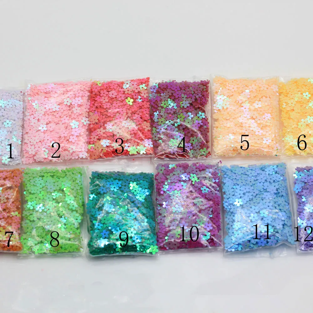 CX/5 mm Flower/20 grams Sequins PVC Flat for DIY Card Making Craft Color Collection