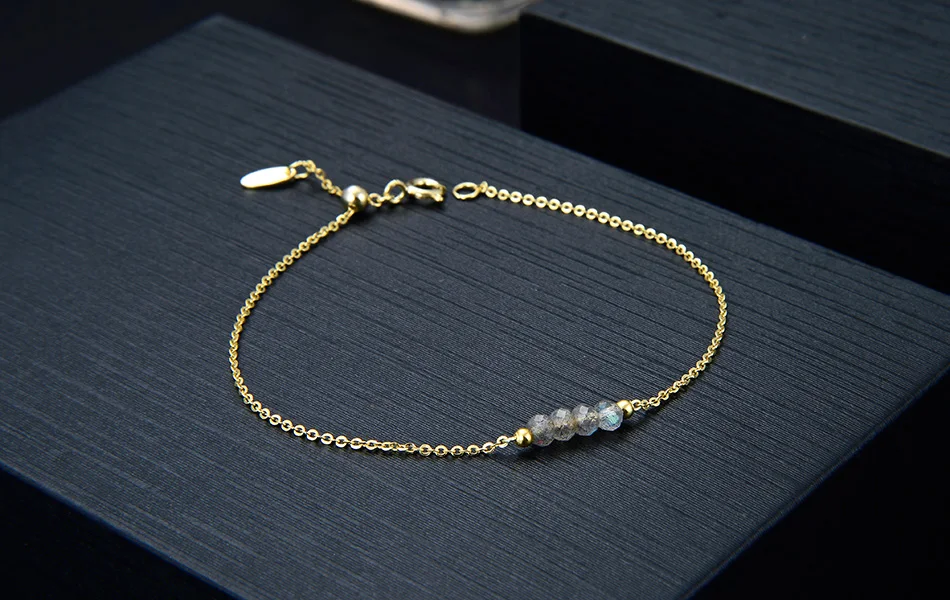Effie Queen 925 Sterling Silver Jewelry Set Women Necklaces Beads Bracelets Natural Stone Gold Color Jewelry Bracelet DSS32